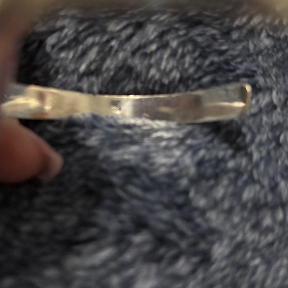 STERLING SILVER pink moonstone cuff - Picture 5 of 6